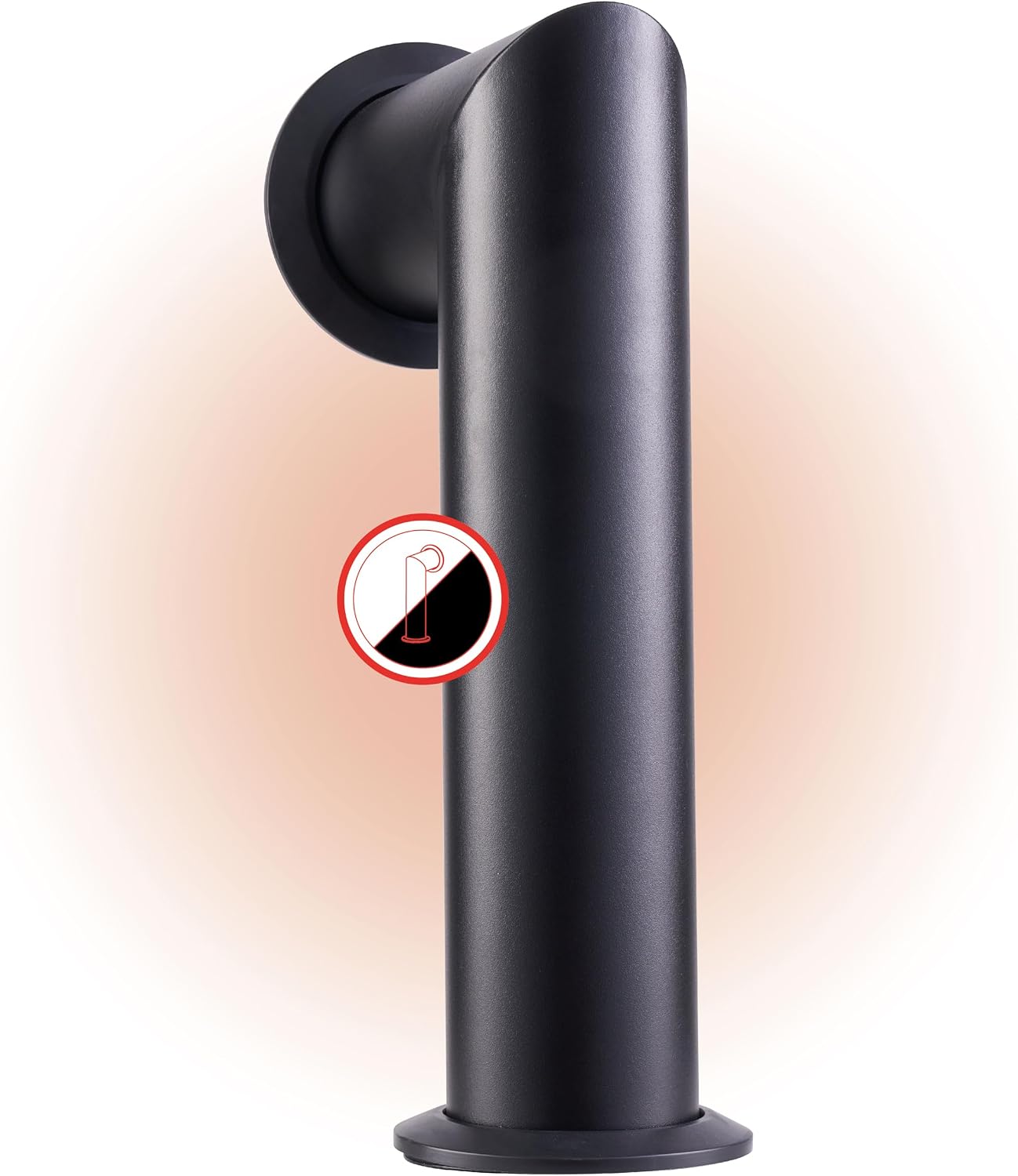 KAMINIO Max Kaminrohr für Elektrokamine - Nachbildung eines Kamins mit Rosette - Inklusive Montagematerial (Schwarz)