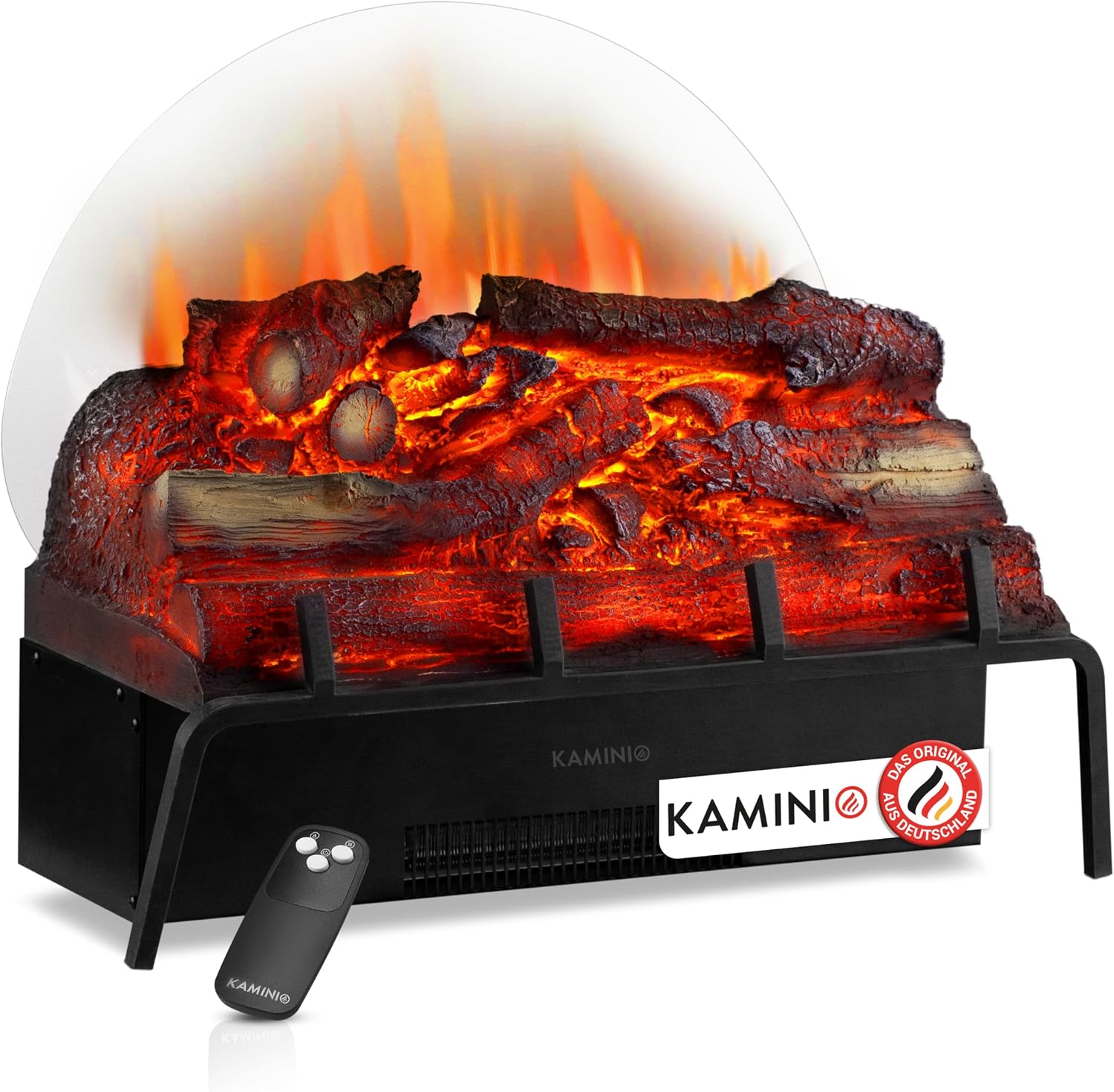 KAMINIO Noah Elektrokamineinsatz mit Heizung, 3D-Flammeneffekt und Fernbedienung