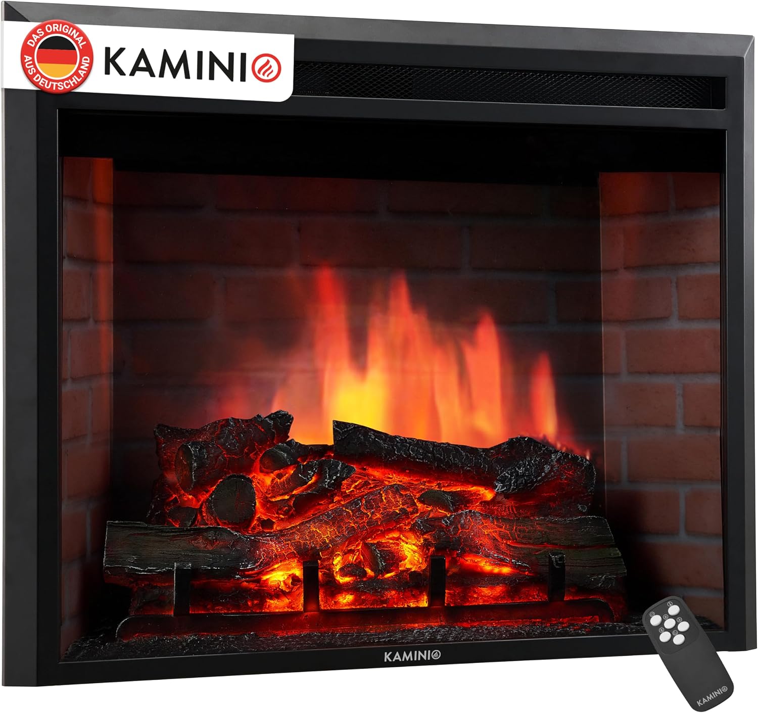 KAMINIO® Luca PRO 26 Einbau-Elektrokamin mit Heizung [Kamineinsatz]